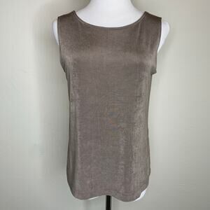Chico's Tan Tank Sleeveless Shell Sz 8/10 Petite Medium